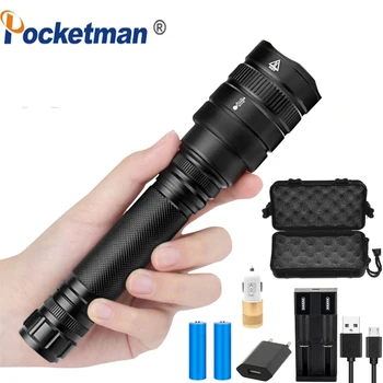 

Super Powerful XHP50 V6 18650 battery powerful linterna led zaklamp Tactical LED Flashlight Zoomable Torchlight Best Camping