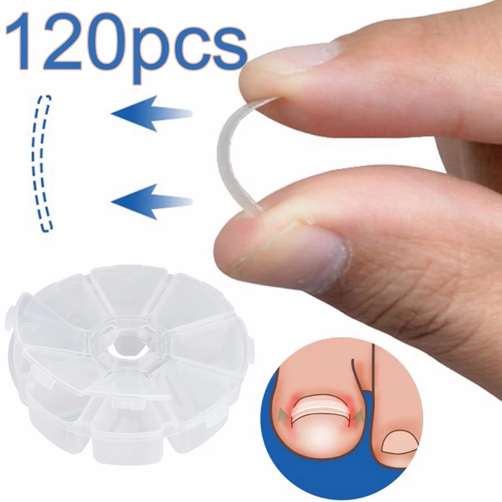 

120pcs/box Ingrown Toenail Straightening Clip Sticker Brace Toenails Thick Paronychia Acronyx Correction Patch Foot Care Tool NL
