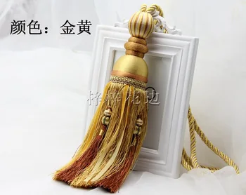 

The curtain accessories hanging ball hanging ear trials Watermelon balls Tiebacks gold color