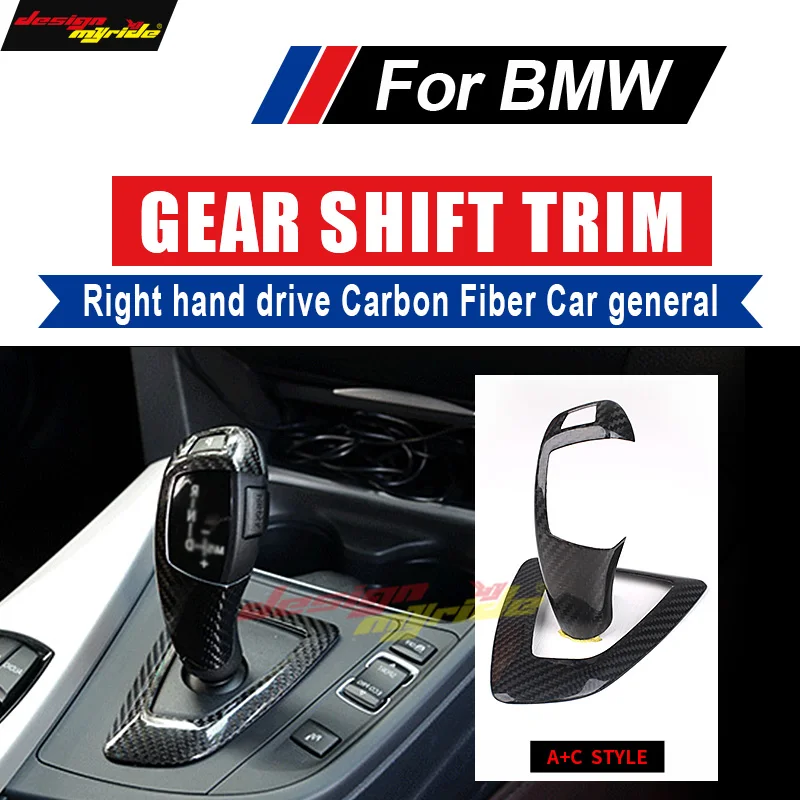 

For BMW E63 F06 F12 F13 6-Series 640i 650i Right hand drive Carbon Fiber car genneral Gear Shift Knob Cover & Surround A+C Style
