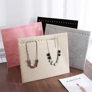 Hot 4 colour 17 Hook Necklace Display Board Velvet Jewelry Display Stand Necklace Rack Earrings Pendant Display Props Wholesale hot sell metal tie display rack necktie display stand