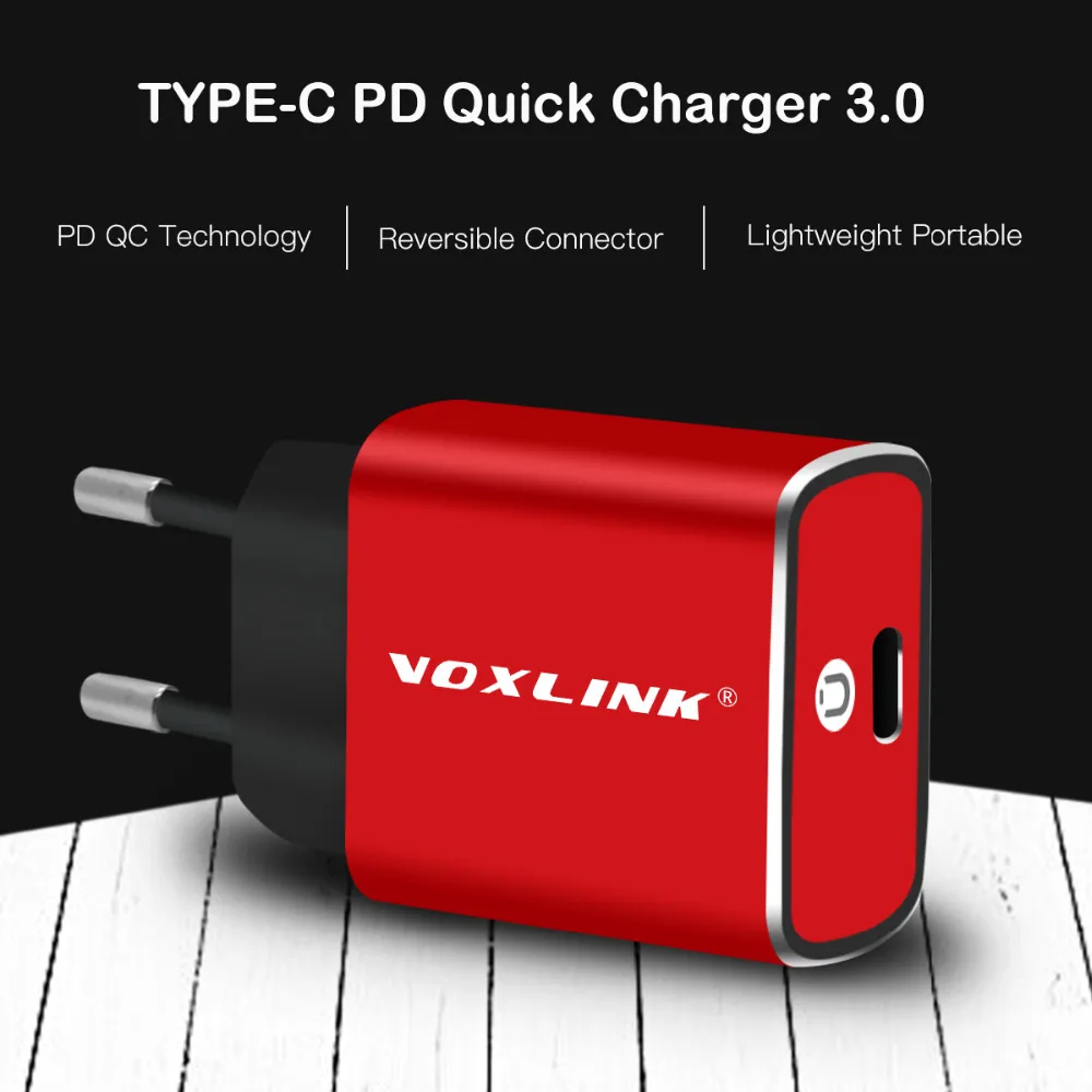 VOXLINK 18 Вт Быстрая зарядка usb type-c QC3.0 настенное/дорожное USB-C зарядное устройство для iPhone x xs xr 8 Plus samsung S9 Xiaomi mi8 huawei p30 LG