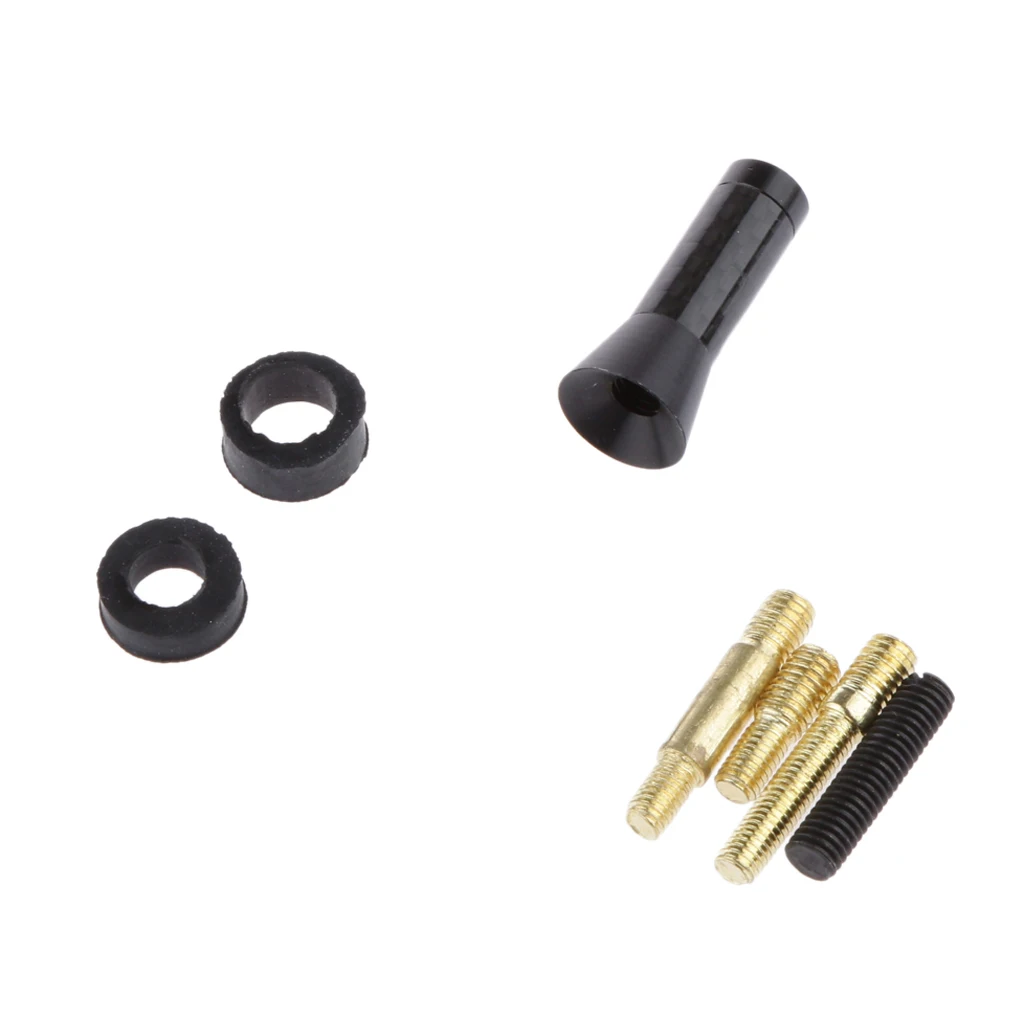 3.5cm 1.38' Universal Car Black Mini Carbon Fiber Short Mast Stubby Roof Radio Aerial Antenna AM/FM Auto Replacement Parts