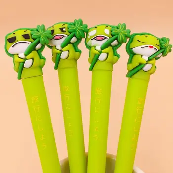 

2 pcs Gel Pens Kawaii Cartoon Travel Frog black colored gel-inkpens for writing Cute stationery office school supplies 0.5mm