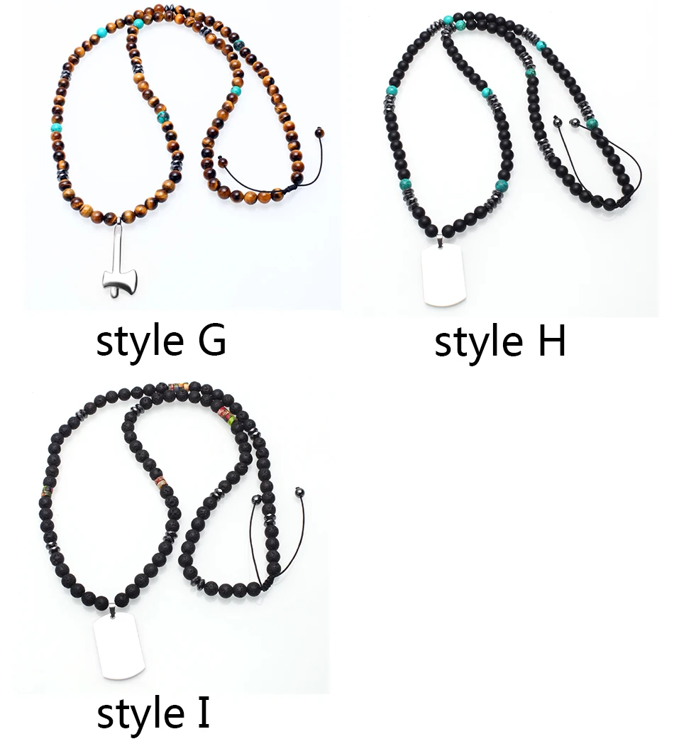 Ожерелье из натурального камня, дизайн, 8 мм, мужские черные бусы, длинное ожерелье, s треугольник, стрела, резные подвески, модные мужские ювелирные изделия