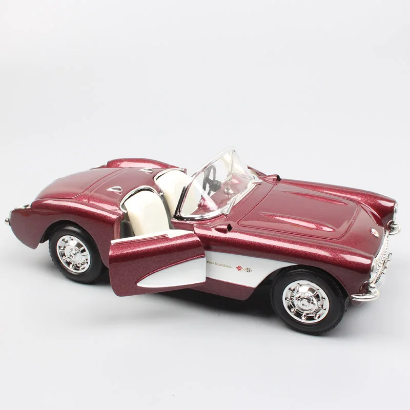 1/24 масштаб классический старый GM Chevrolet Corvette C1 Vette StingRay 1957 литые машины Модель thumbnails колеса для детских игрушек