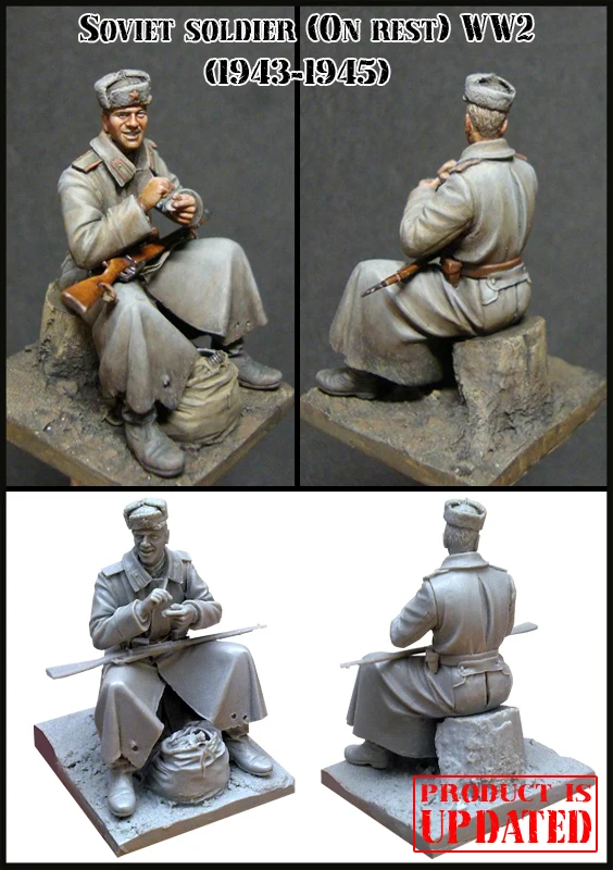 

resin assembly Kits 1/ 35 Soviet soldier rest with the base Unpainted Kit Resin Model Free Shipping
