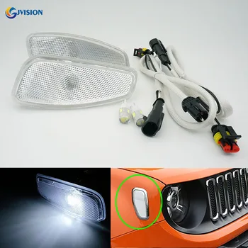 

LED Light Side Marker Lights Kit White LED Lamps for Jeep Renegade 2014-2016 Turn Signal Bulbs