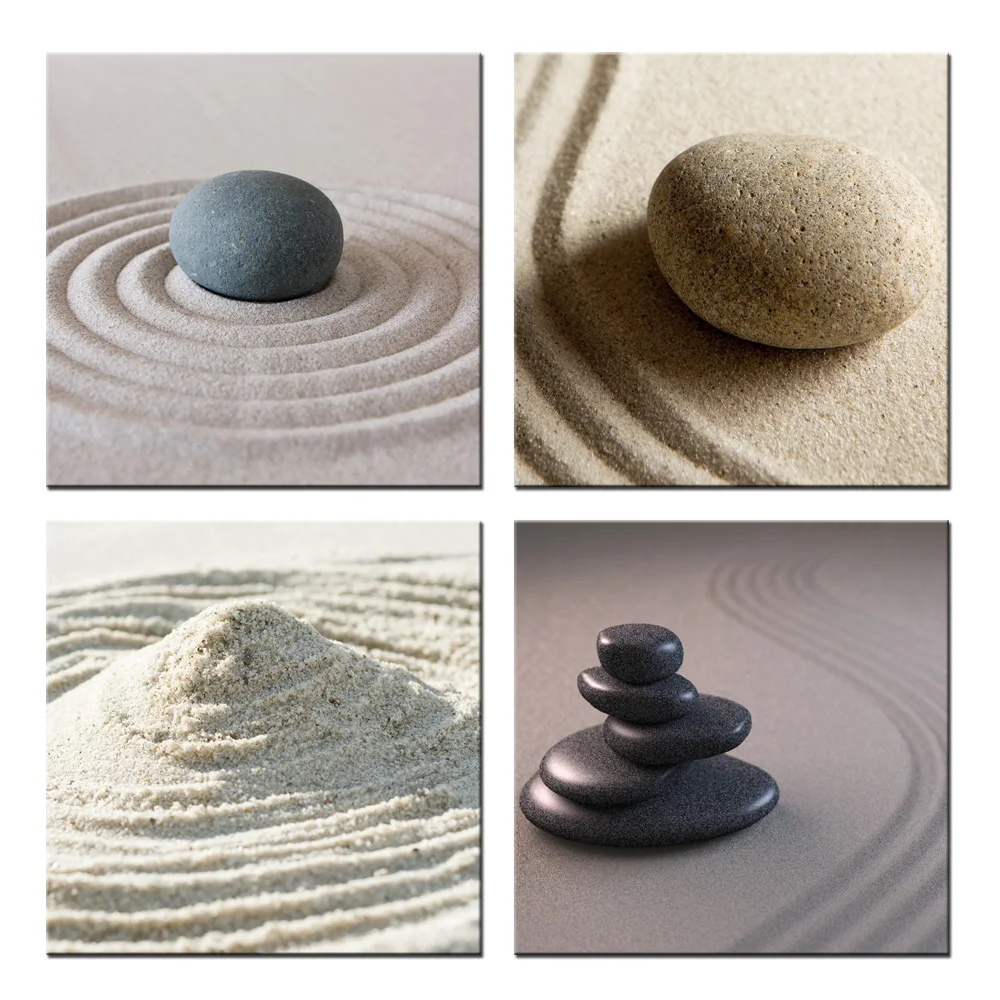 HD Canvas Modern Wall Decor Painting Zen Garden Stone And Pebbles Stack
