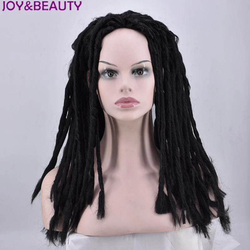 JOY & BEAUTY colores negros Dreadlocks peluca larga recta pelo sintético mujeres Cosplay pelucas 24 \ JOY & BEAUTY colores negros Dreadlocks peluca larga recta pelo sintético mujeres Cosplay pelucas 24 \