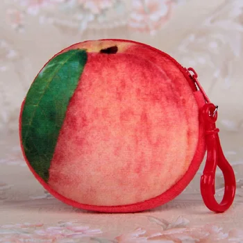 

Plush fruit shape women's coin purses cute wallets bags mini handbags female small pouches for kindergarten baby girls boys