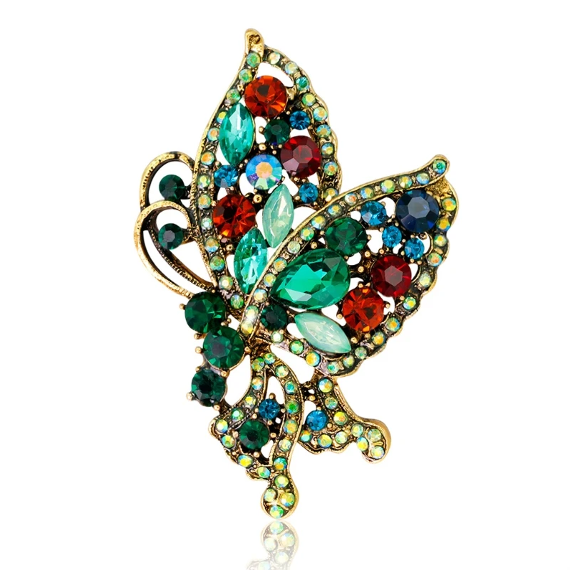 Butterfly Brooch Pin Jewelry Women Rhinestone Colorful Fashion Enamel