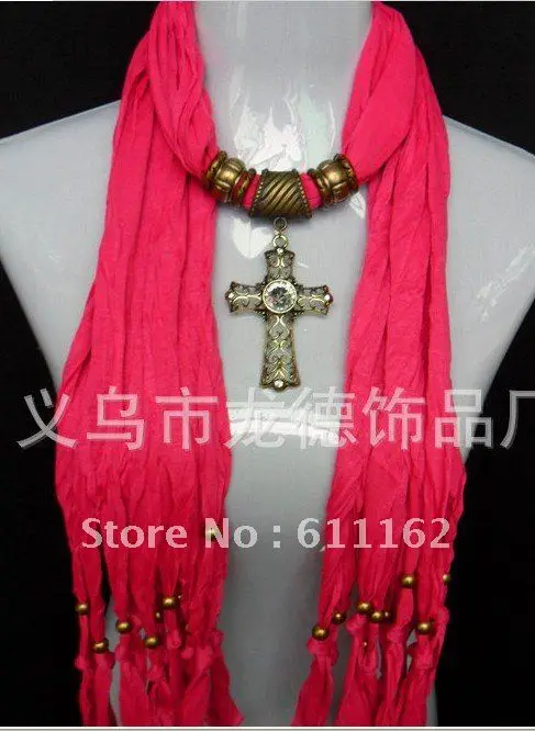 Сплав выдалбливают Крест шнек ожерелье шарф предназначен 24 шт