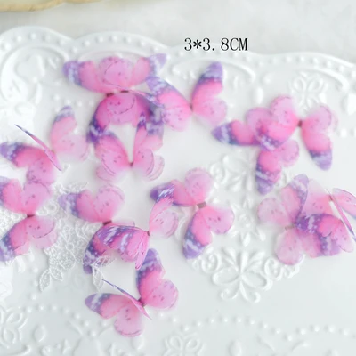 10pcs type D AHYONNIEX 10 шт. шифоновая пряжа Бабочка патч для шитья на платье аксессуары для волос сумки для обуви DIY Украшение для одежды нашивки - Цвет: 10pcs type D