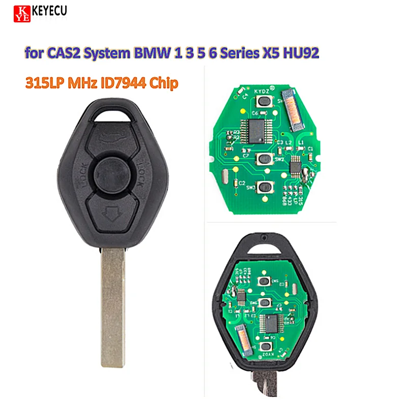 KEYECU Новый Uncut дистанционный брелок 315LP MHz ID7944 чип для системы CAS2 BMW 1 3 5 6 серии X5 HU92