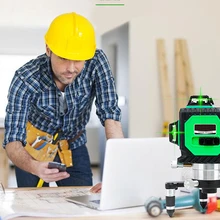 12 линий 3D зеленый лазерный уровень промышленного класса 360 градусов вращающийся крест лазерный Открытый и дом рабочие инструменты