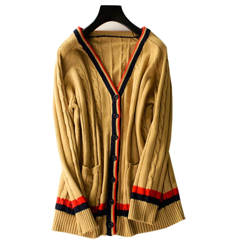 Fashion Lady Wool Sweater Women Medium Long Cashmere Cardigan Loose Sweaters For Female Outerwear Coat Christmas |
