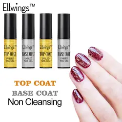 Ellwings 2 шт. Профессиональный акриловый маникюр Гель-лак Топ Base Coat Esmaltes Soak Off UV Гель Long-lasting Nail первоклассника клей