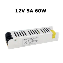 Universal High - Efficiency LED Strip Light Transformer - 12V Power Supply Unit, 120W Max Capacity (12V 5A)