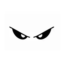 Motorcycle Helmet White Or Black Reflective Vinyl Decal Sticker Evil Eyes