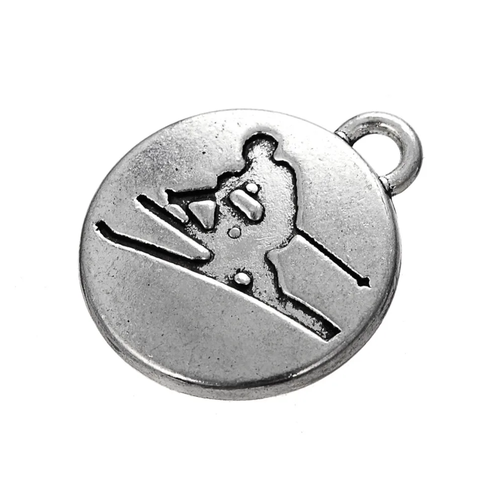 بلدي شكل 20 pcs المعادن التزلج الألبي محفورة سحر ل أساور مجوهرات