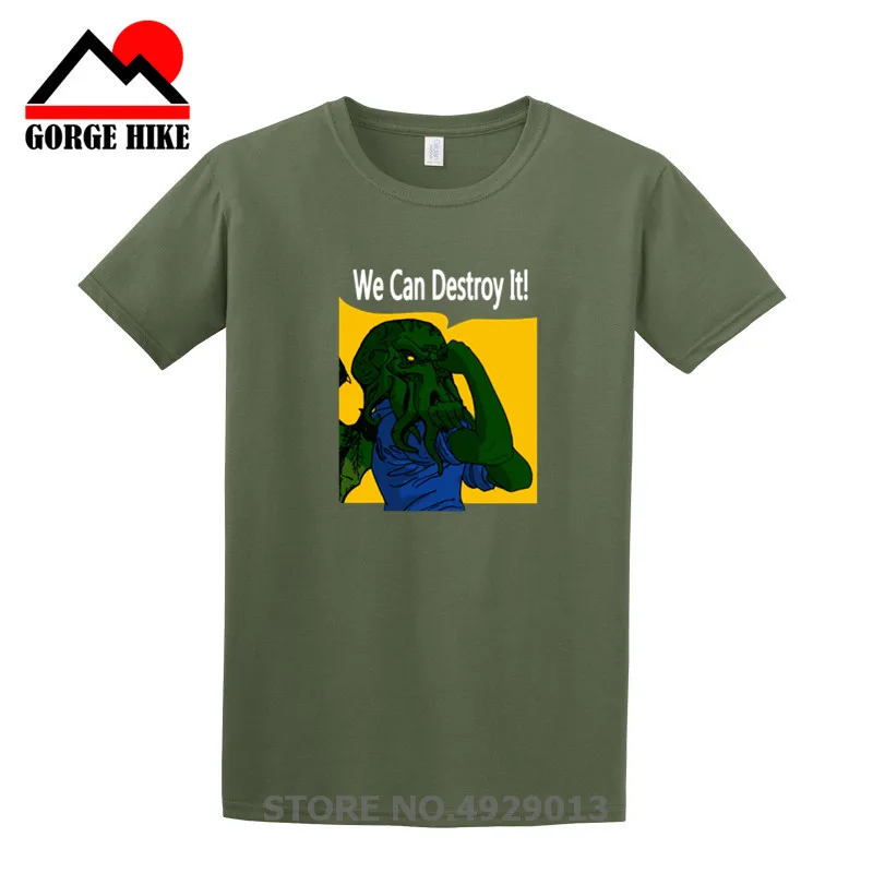 Cartoon T Shirt Cute Cthulhu Octopus Beer T-shirt Men Summer Clothes Monster Tees Tops Vintage Tshirt Cotton Streetwear | Мужская одежда
