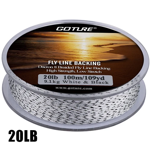 Goture 100 м/109Yrd рыболовная линия 20 фунтов/30 фунтов 8 нитей плетеная рыболовная линия для ловли нахлыстом - Цвет: 20lb White Black