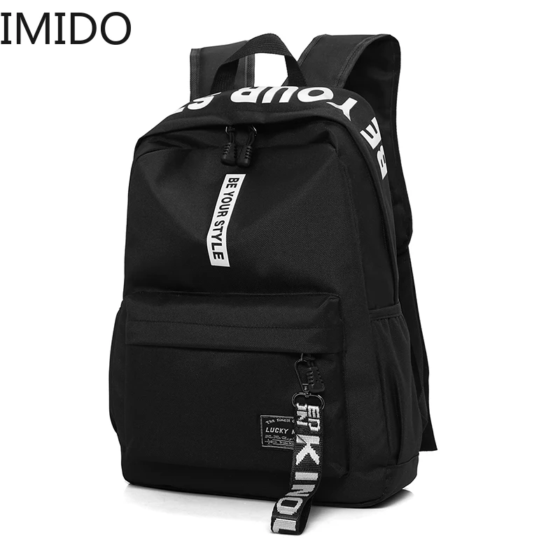

IMIDO New Design Men's Nylon Backpacks Male Casual Travel Fashion Women Teenagers Student School Simple Notebook Laptop Backpack