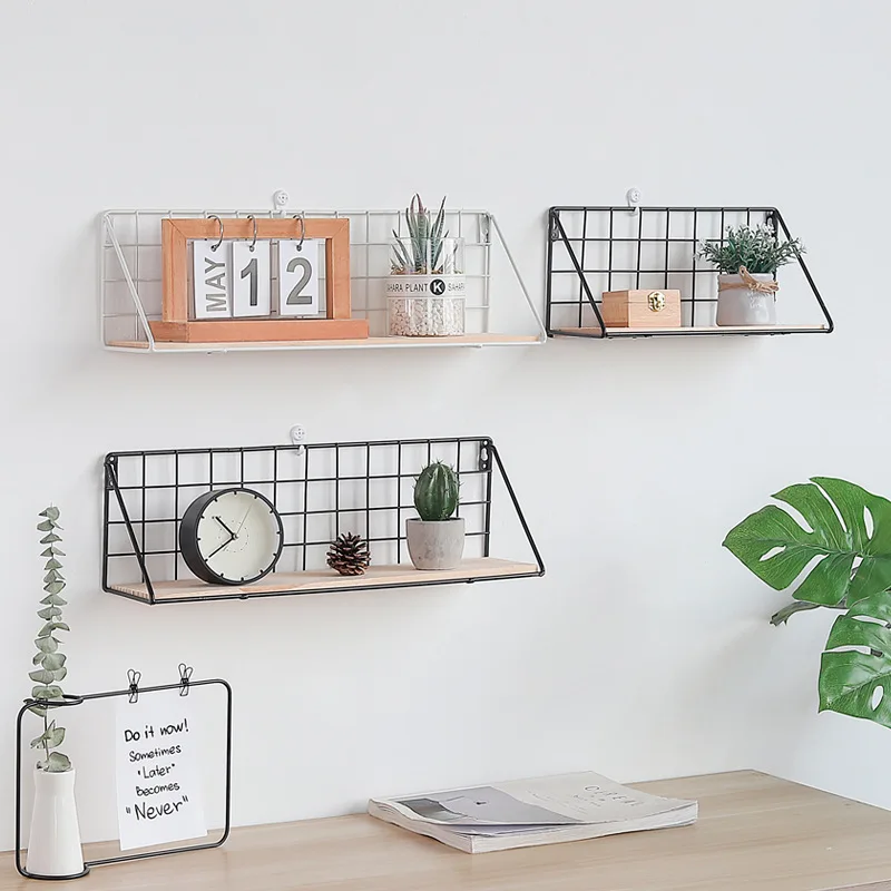 

Manufacturer's Direct Selling Creative Simple Ins Tieyi Grid ShelfWholesale of Decorative Shelf Shelf on the Wall of Living Room