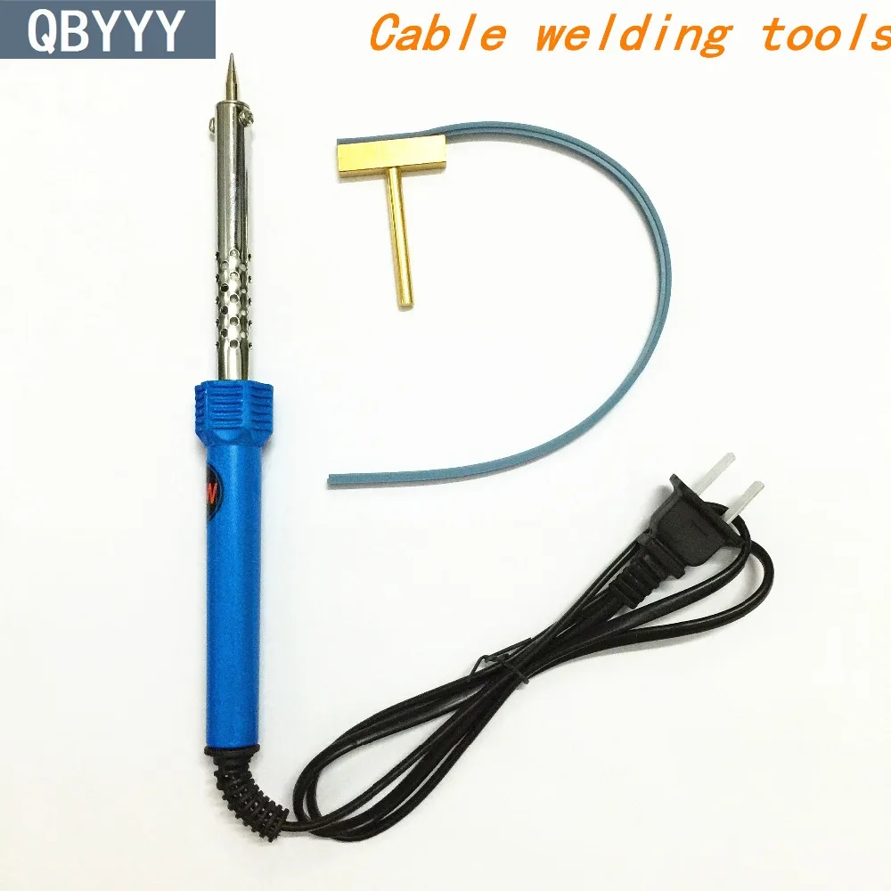 

QBYYY 1pc 220V 40W Pencil Tip Soldering Iron Welding Gun Tool with Solder T-head Rubber strip for LCD Pixel Repair Ribbo