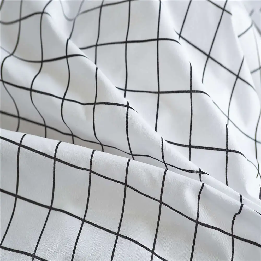 الشمال شعرية طقم سرير أغطية سرير بسيط الأزياء شريط الأبيض السرير لحاف طقم أغطية المنسوجات المنزلية USA المملكة المتحدة حجم