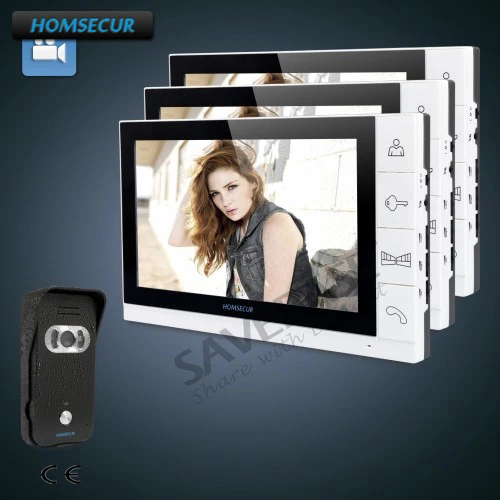 

HOMSECUR 9" Wired Video Door Entry Security Intercom with Black Camera 1C3M