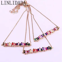 6 шт модный микро-паве CZ радужные ювелирные изделия Регулируемые Красочные CZ очаровательные браслеты для женщин девочек