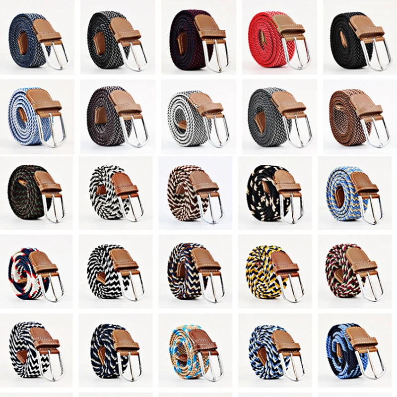 

1PC 2018 New Fashion for Men Canvas Belt Clothing Accessories canvas Strap Knitted Elastic Belts Jeans Waistband Mens Belt