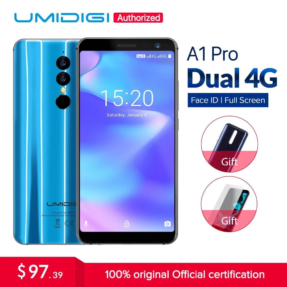Umidigi A1 Pro Global Version Dual 4G LET Smartphone 18 9 Full Screen 3GB 16GB 3150mAh