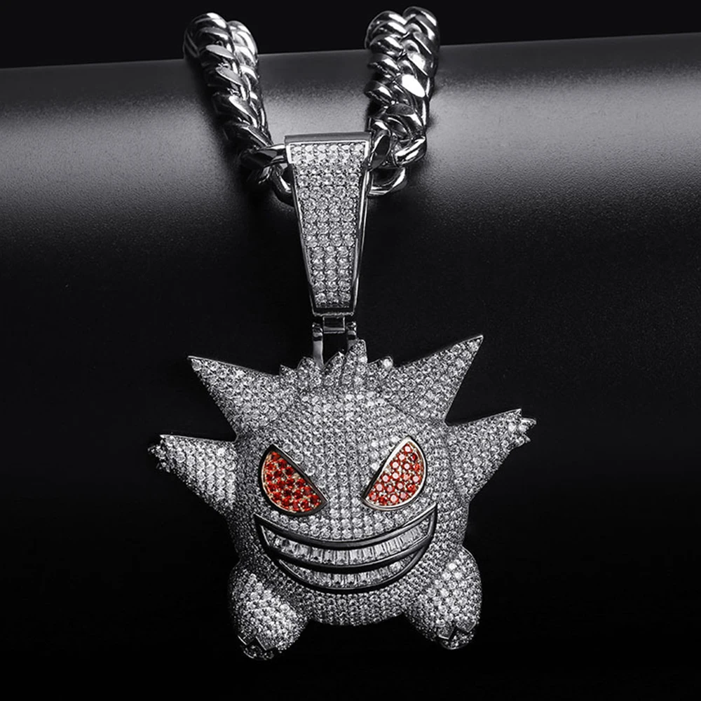 Кулон Gengar мужской уникальный большой маска покемона хип хоп украшения рэппера AAA