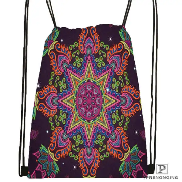 Drawstring Backpack Пользовательские Мандала El Laberinto de Rosa@ 4 Drawstring сумка-рюкзак милый рюкзак детский Ранец(черный назад) 31x40 см#20180611-02-99 - Цвет: Drawstring Backpack
