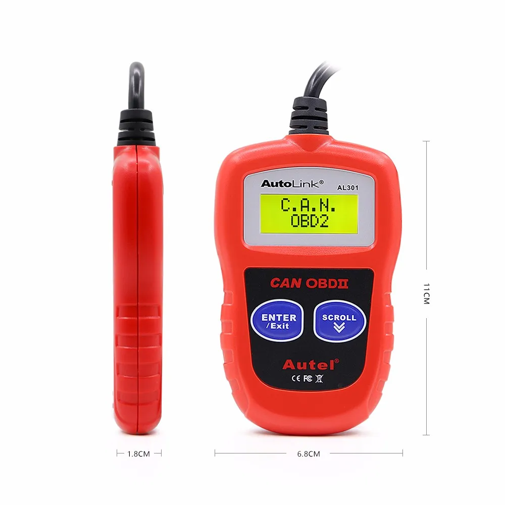 Autel Автоссылка AL301 OBD II& CAN код ридер Авто ссылка AL-301 Авто диагностическое сканирование обновление Официальный сайт