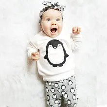 Комплект зимней одежды для малышей, хлопковая Осенняя футболка+ штаны, комплект из 2 предметов для новорожденных, с мультяшным принтом, для младенцев комплекты одежды для маленьких девочек, шикарный