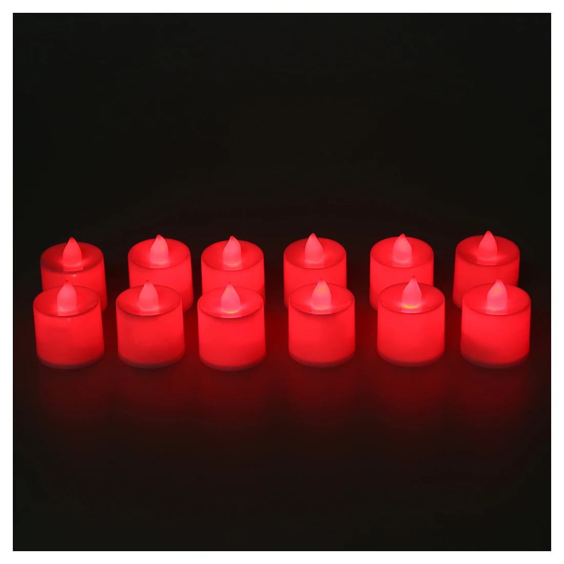 Set of 12 LED Flickering Candles Flameless Tea Light Battery Operated