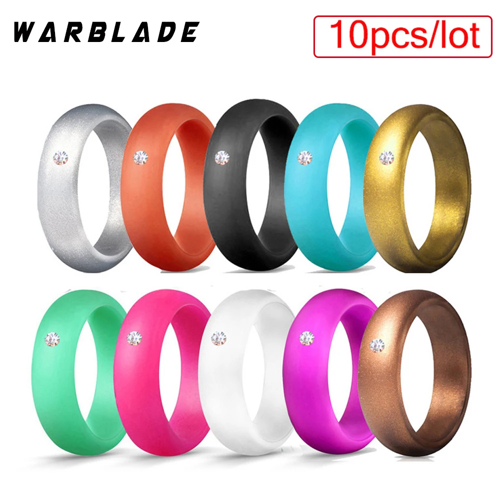 10pcs/set 5.7mm Food Grade FDA Silicone Ring Hypoallergenic Crossfit