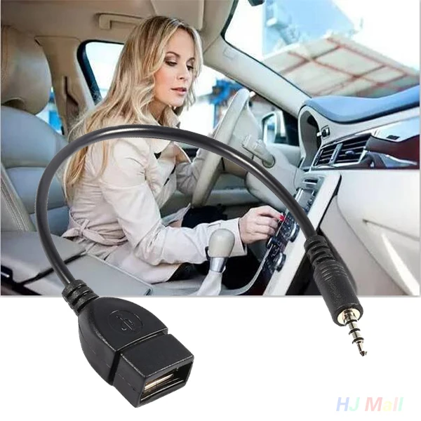 

2019 HOT USB Female to 3.5MM U Disk Connection Car CD Machine AUX Car Audio Adapter Cable Car Electronics Cables