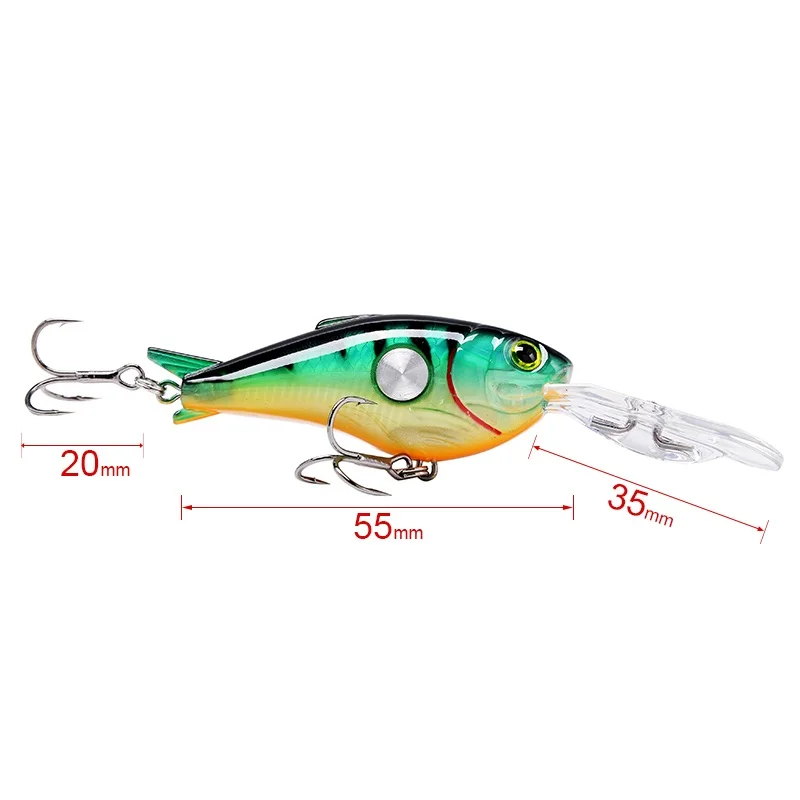 1 PCS SK003 55mm 10g fishing lure Floating fishing 1.8-3.9M  Minnow Style Artificial Plastic bait Hard  Sea Bass Fish Bait