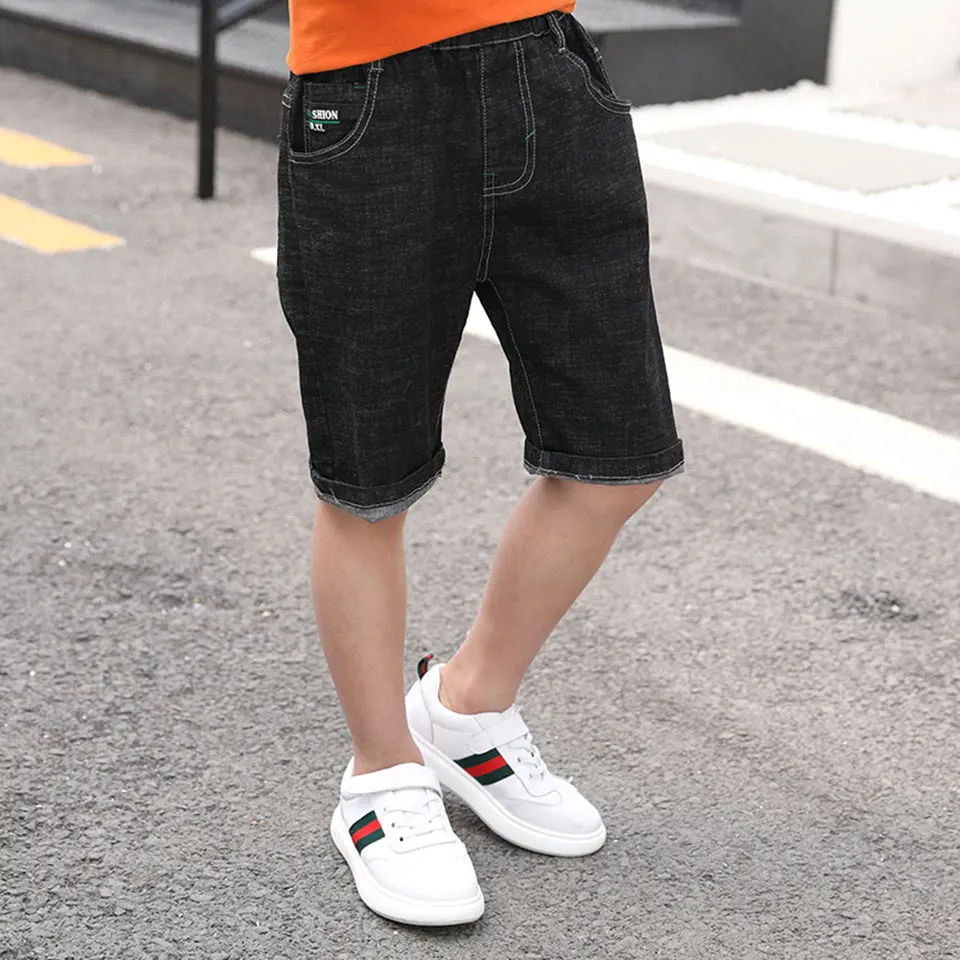 

New Casual Elastic Waist Jeans Boys Shorts Baby Kids Boys Trousers Cotton Denim Pants Kids Clothes Boys For 4 6 8 10 12 13 Year