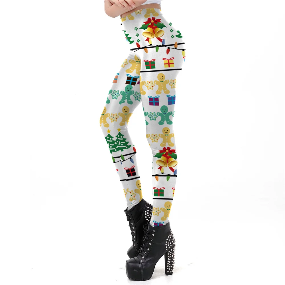 

PLstar Cosmos Pinkchoco Leggings Women Plus Size Leggins Christmas Fairy Lights Snowflake Tree Festival Legging