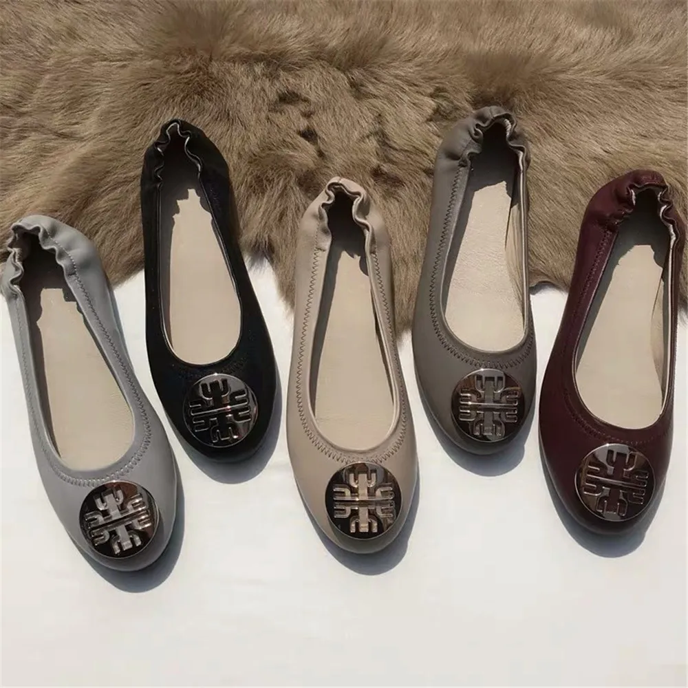 

New Arrival Shoes Women Flats Slip On Woman Genuine Leather Women's Ballet Flats Shoes Plus Size 35-42 Casual Shoes