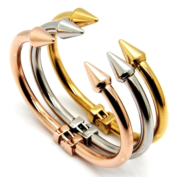 

BB001 Gold Rose Gold Silver Plated Cuff Bangle Stainless Steel Jewelry Women Gift Birthday Fashion Accessory bear jewelry