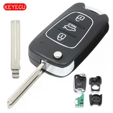 Keyecu обновленный флип дистанционный ключ 3 кнопки Fob 433 МГц ID46 для Kia Carens 2011