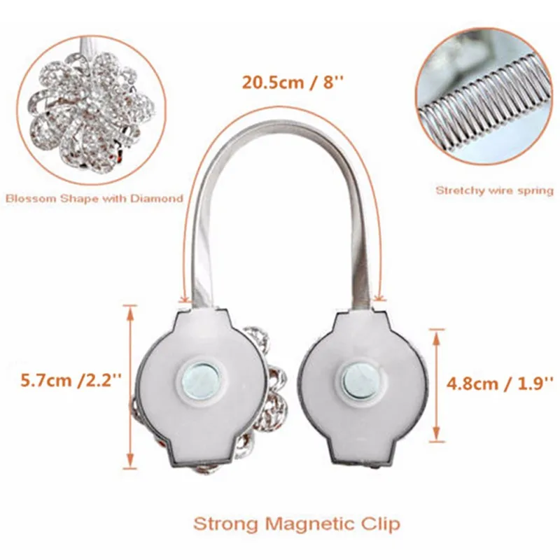 Пряжка для штор украшения окна цветок занавес Tieback магнитные пряжки для штор клип Стразы Лента для штор