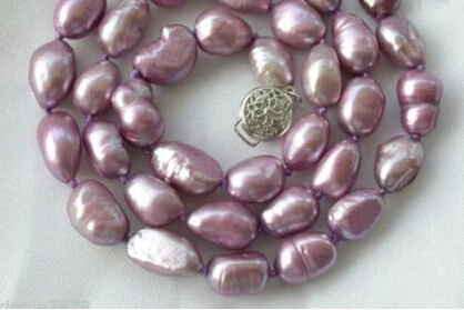 

Free shipping > > Natural 7-9mm Purple Irregular Cultured Pearl Necklace 18''